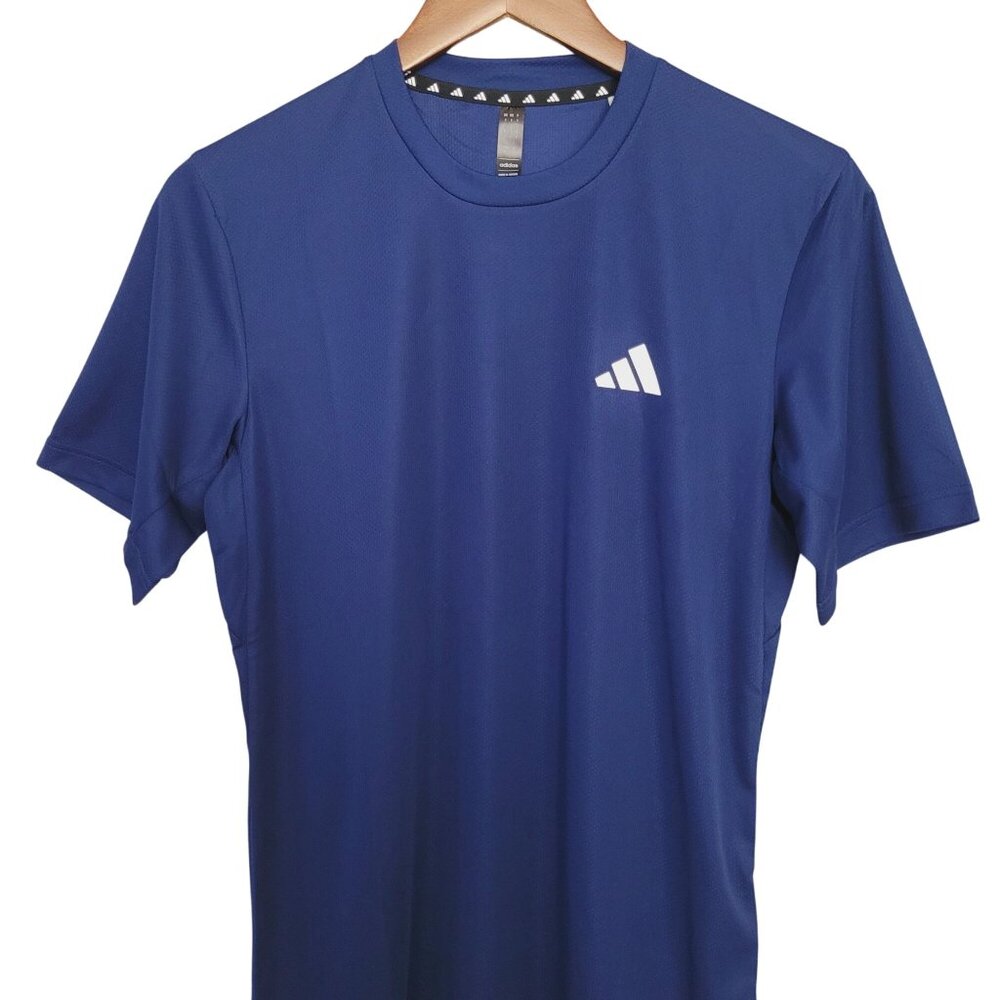 Adidas Aeroready Designed for Movement Tee Mens Size S Blue Short Sleeve NWT - Picture 4 of 8